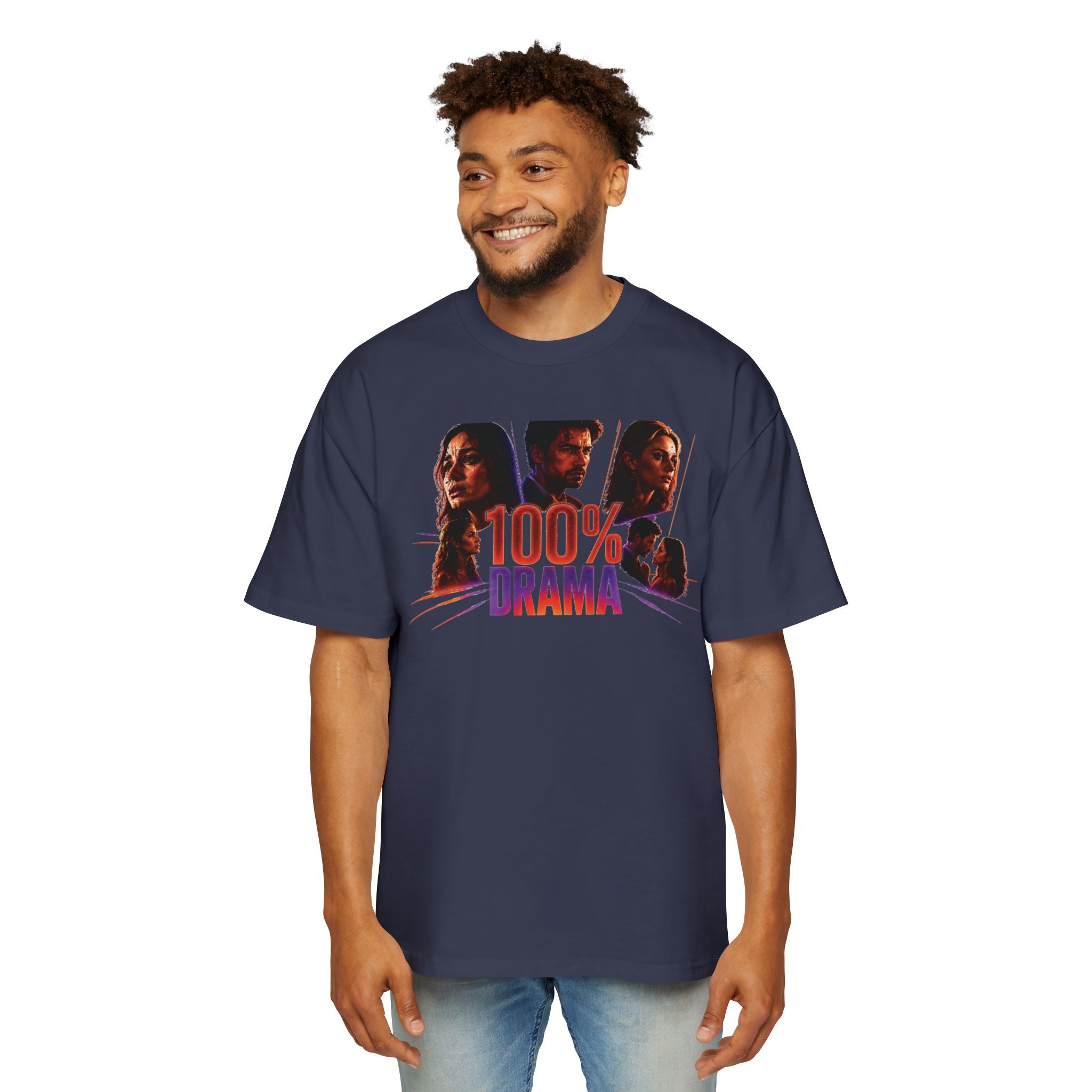 100% Drama Oversized Tee — Graphic Men’s T‑Shirt