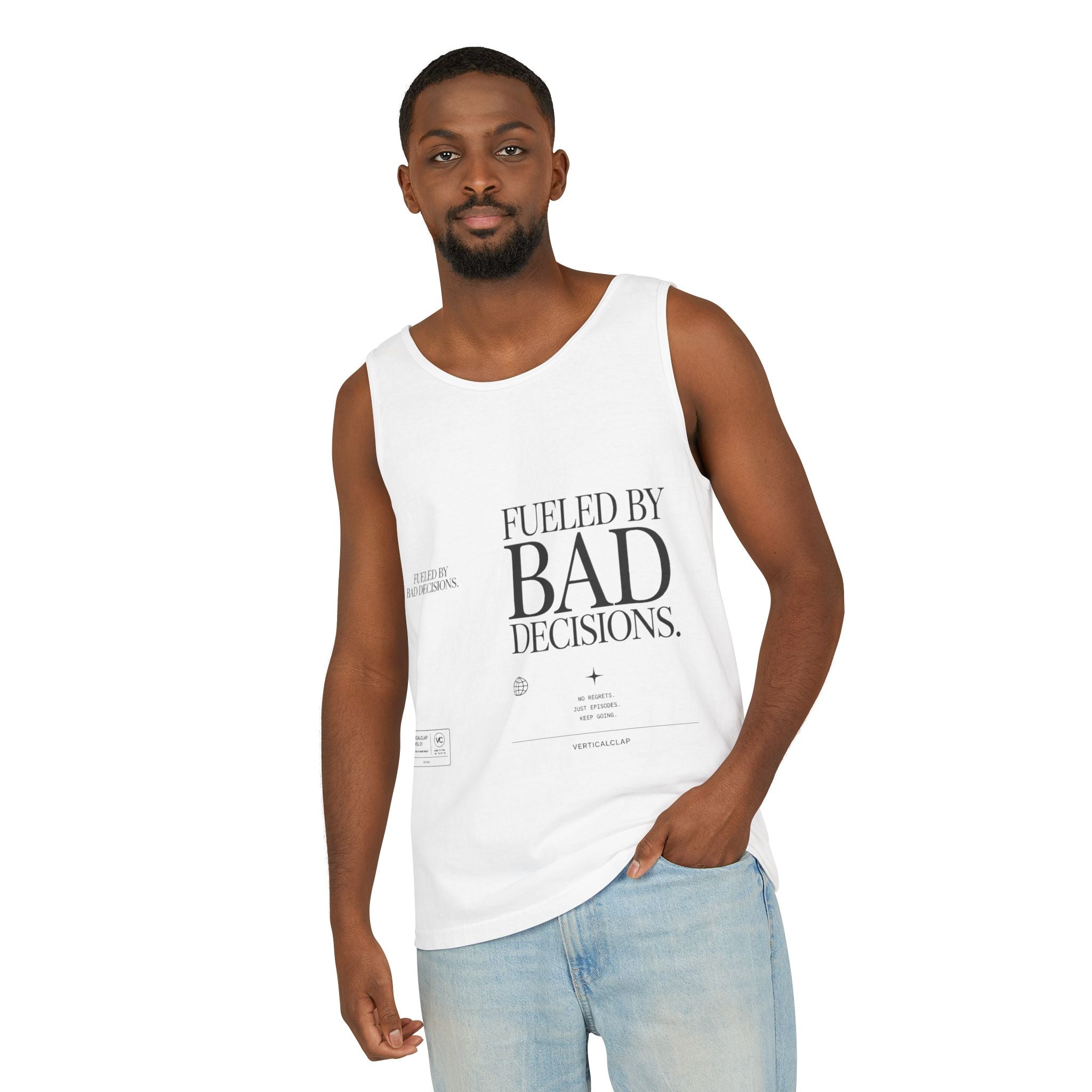 Tank Top — “Fueled by Bad Decisions” Graphic Sleeveless Tee