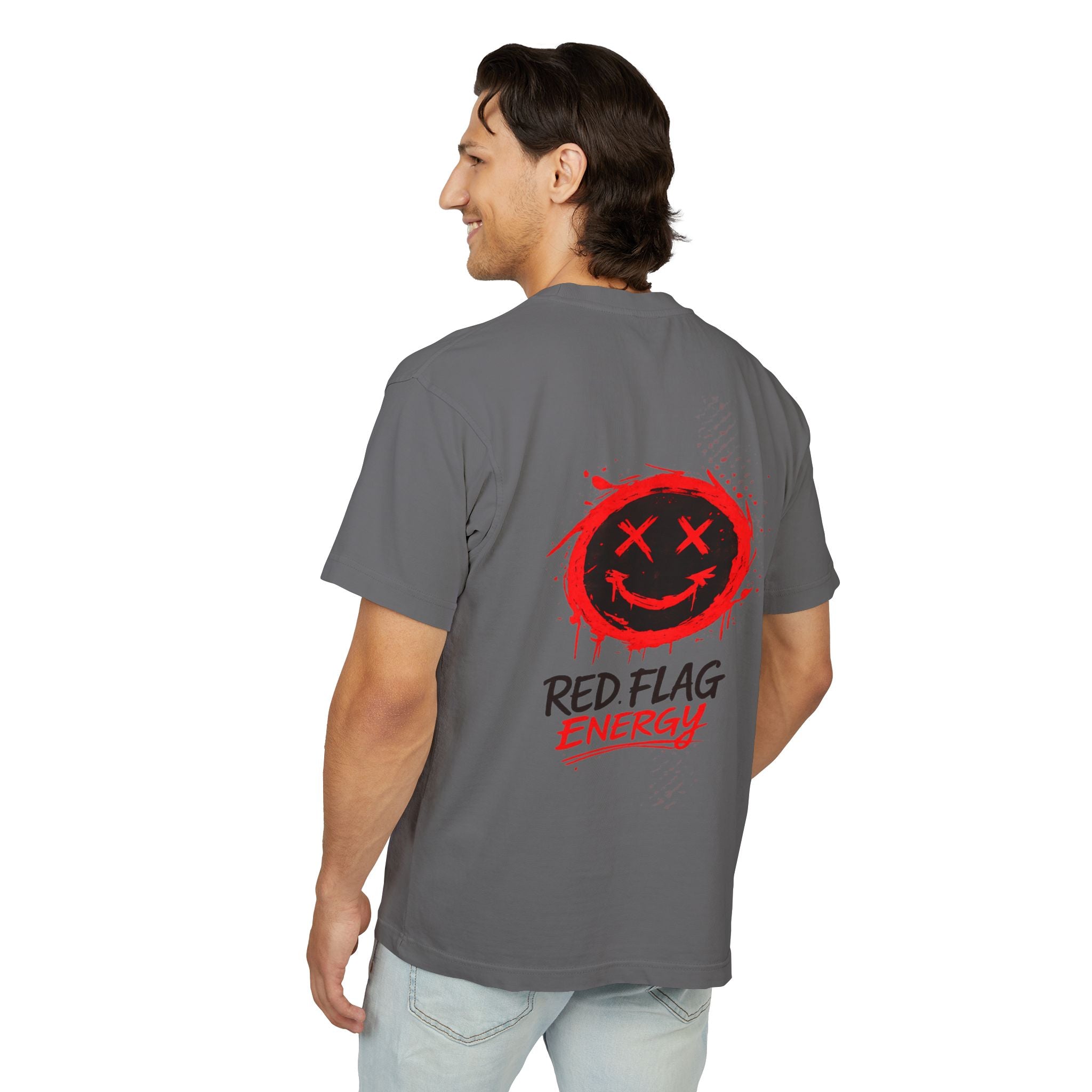 Red Flag Energy Tee — "Expert in Bad Choice and Worst Timing" Graphic T-Shirt