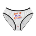 Women's Briefs — "Love Me Like a Bad Idea" Lace-Trimmed Printed Panties
