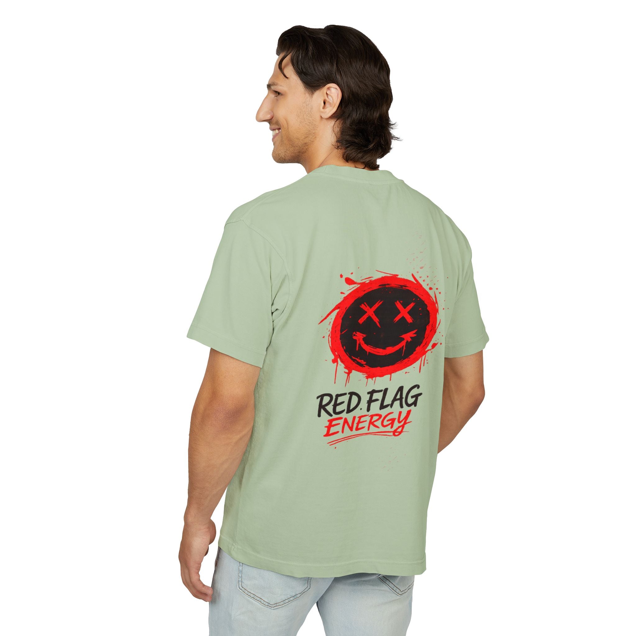 Red Flag Energy Tee — "Expert in Bad Choice and Worst Timing" Graphic T-Shirt