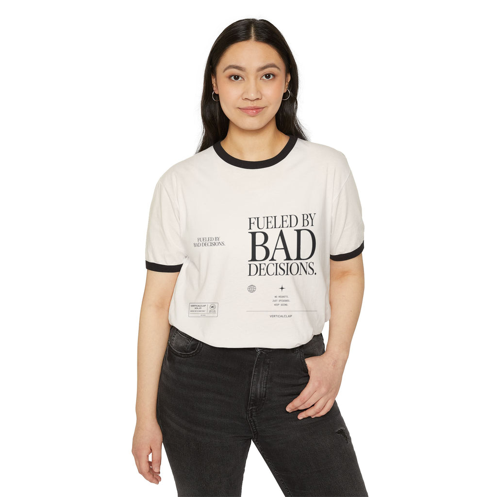 Ringer T-Shirt — "Fueled By Bad Decisions" Vintage Graphic Tee