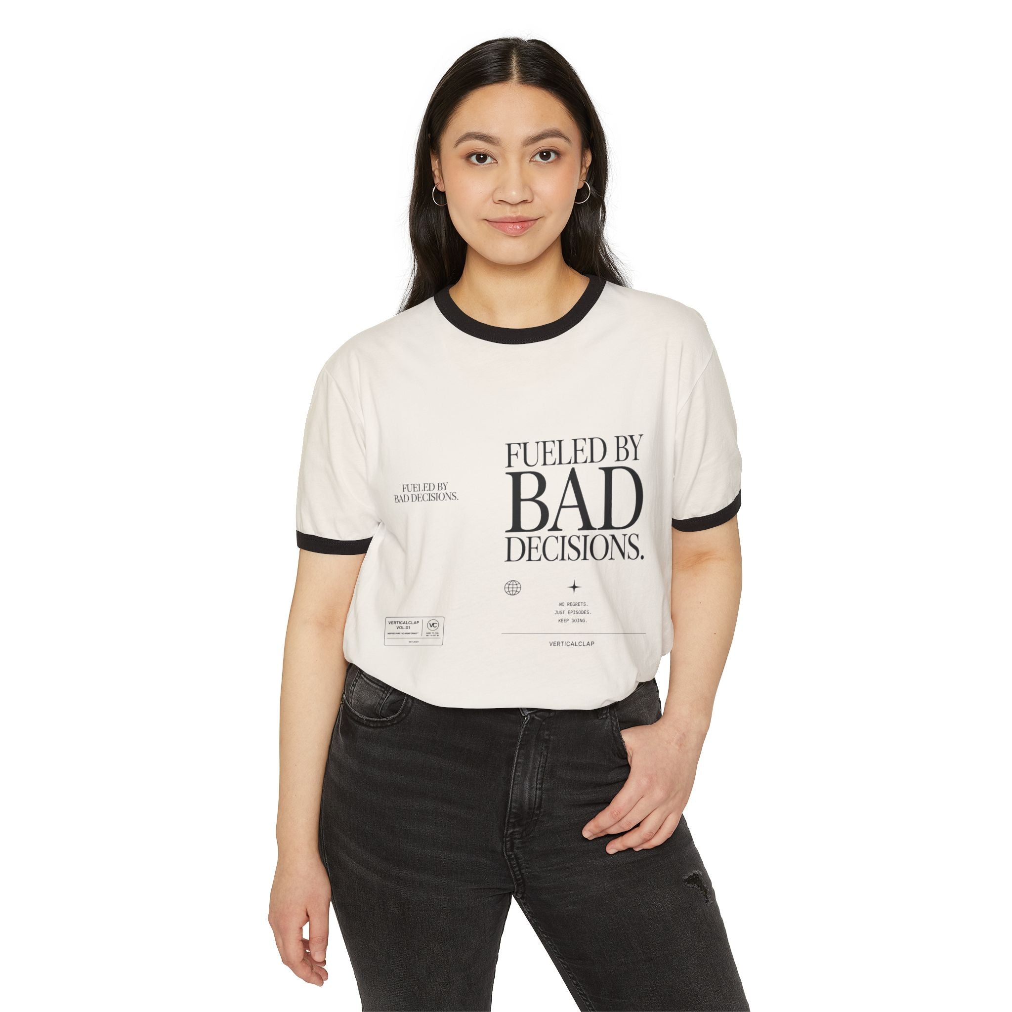 Ringer T-Shirt — "Fueled By Bad Decisions" Vintage Graphic Tee