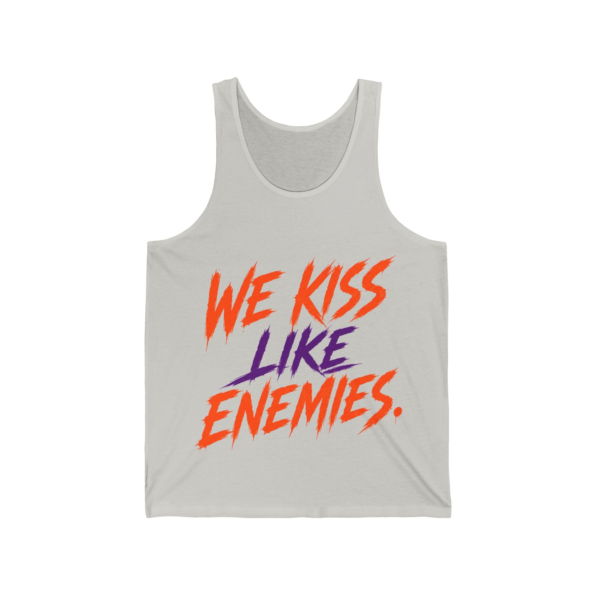 Tank Top — "We Kiss Like Enemies" Graphic Romantic Couple Tank