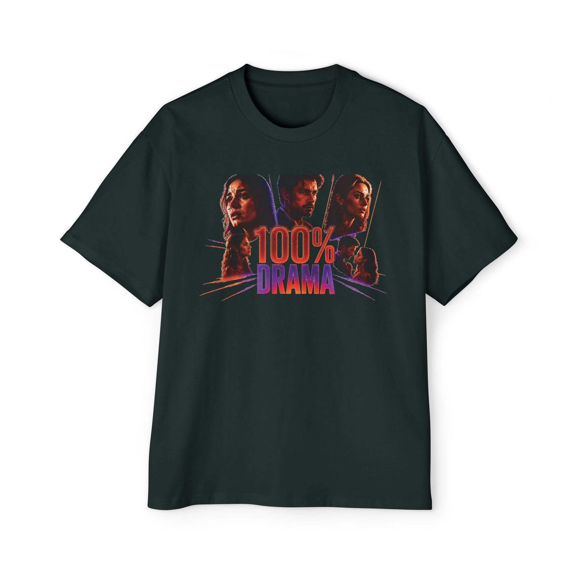 100% Drama Oversized Tee — Graphic Men’s T‑Shirt