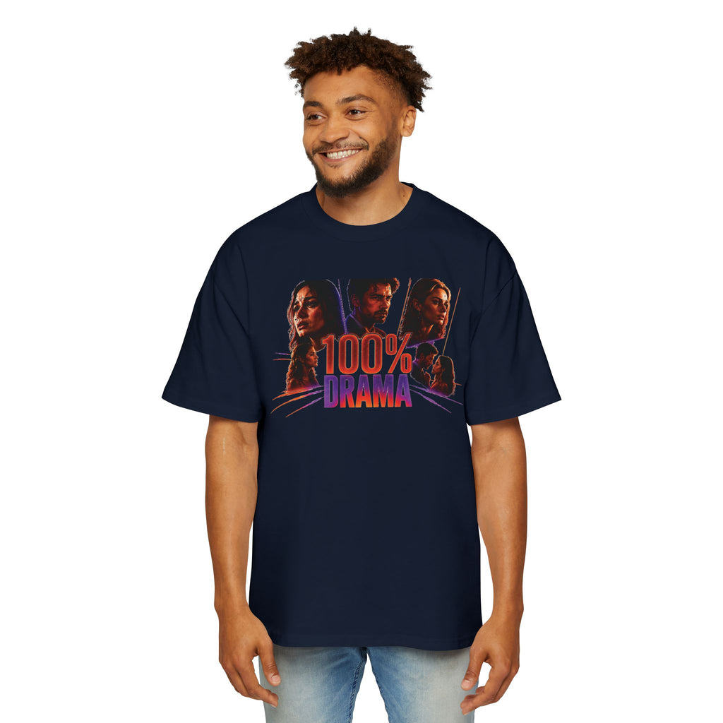 100% Drama Oversized Tee — Graphic Men’s T‑Shirt