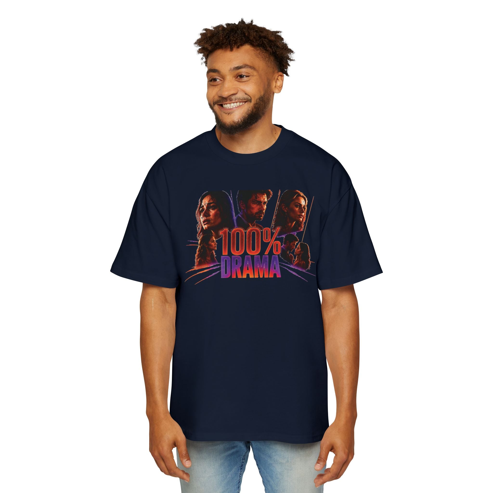 100% Drama Oversized Tee — Graphic Men’s T‑Shirt