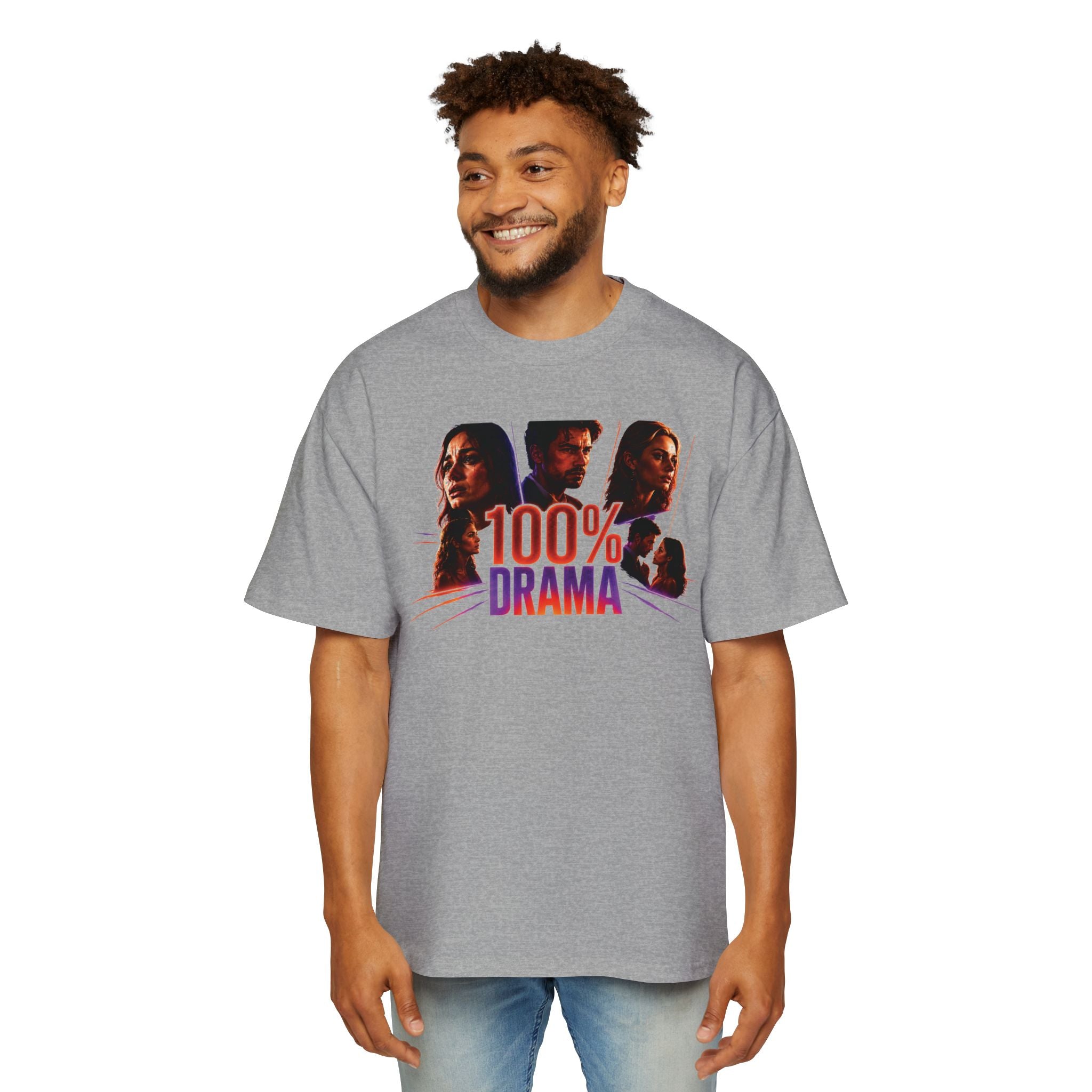 100% Drama Oversized Tee — Graphic Men’s T‑Shirt