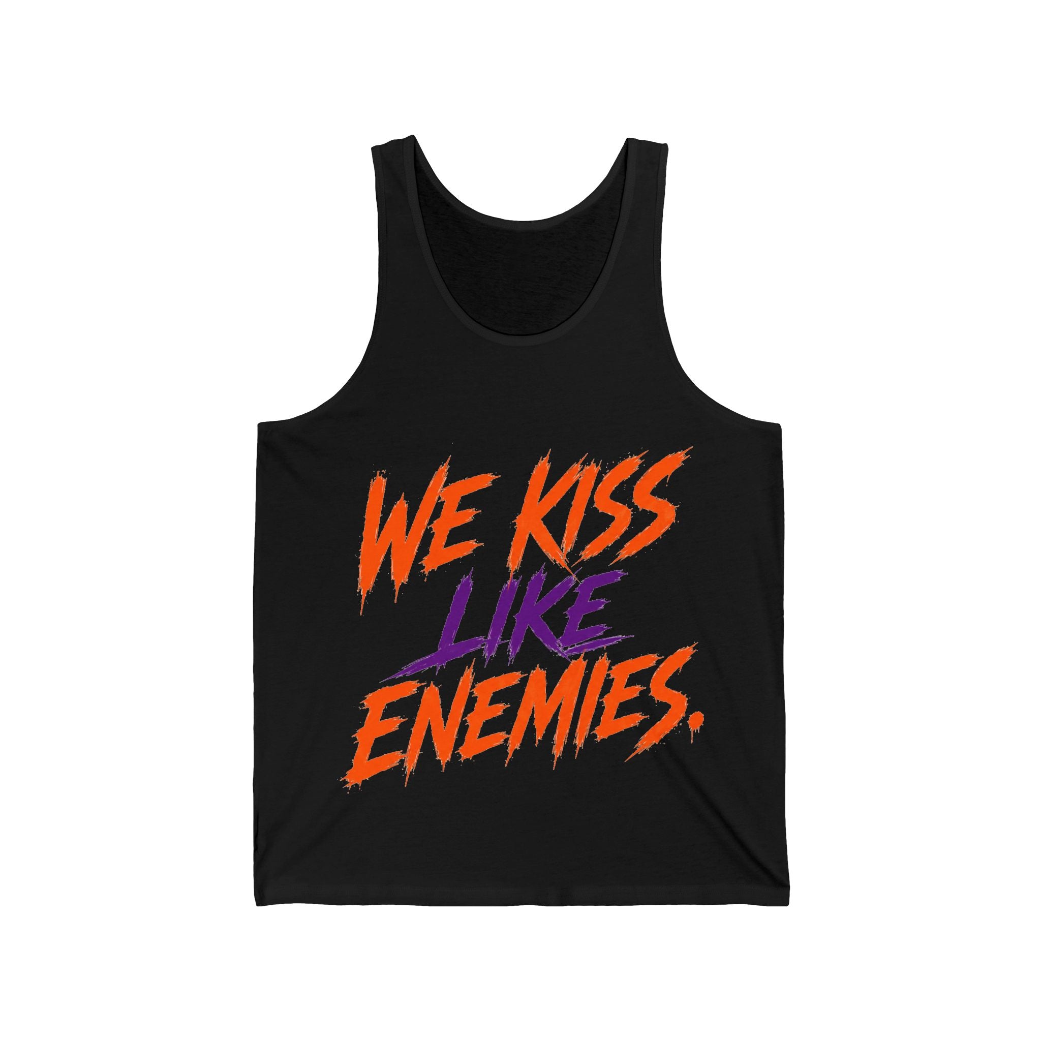 Tank Top — "We Kiss Like Enemies" Graphic Romantic Couple Tank