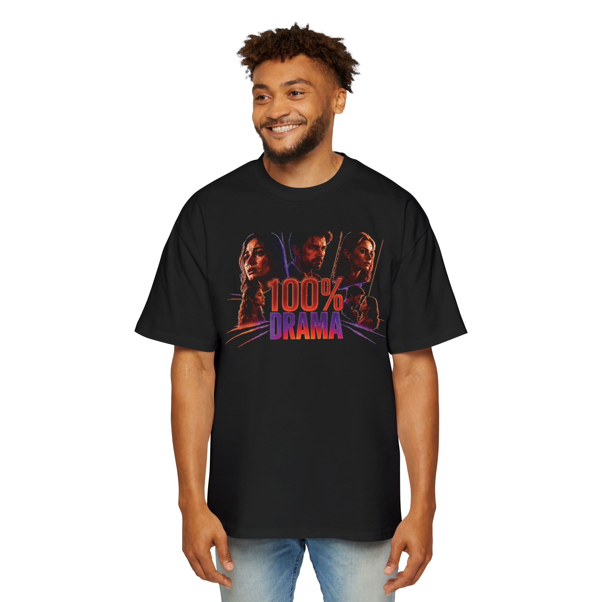 100% Drama Oversized Tee — Graphic Men’s T‑Shirt