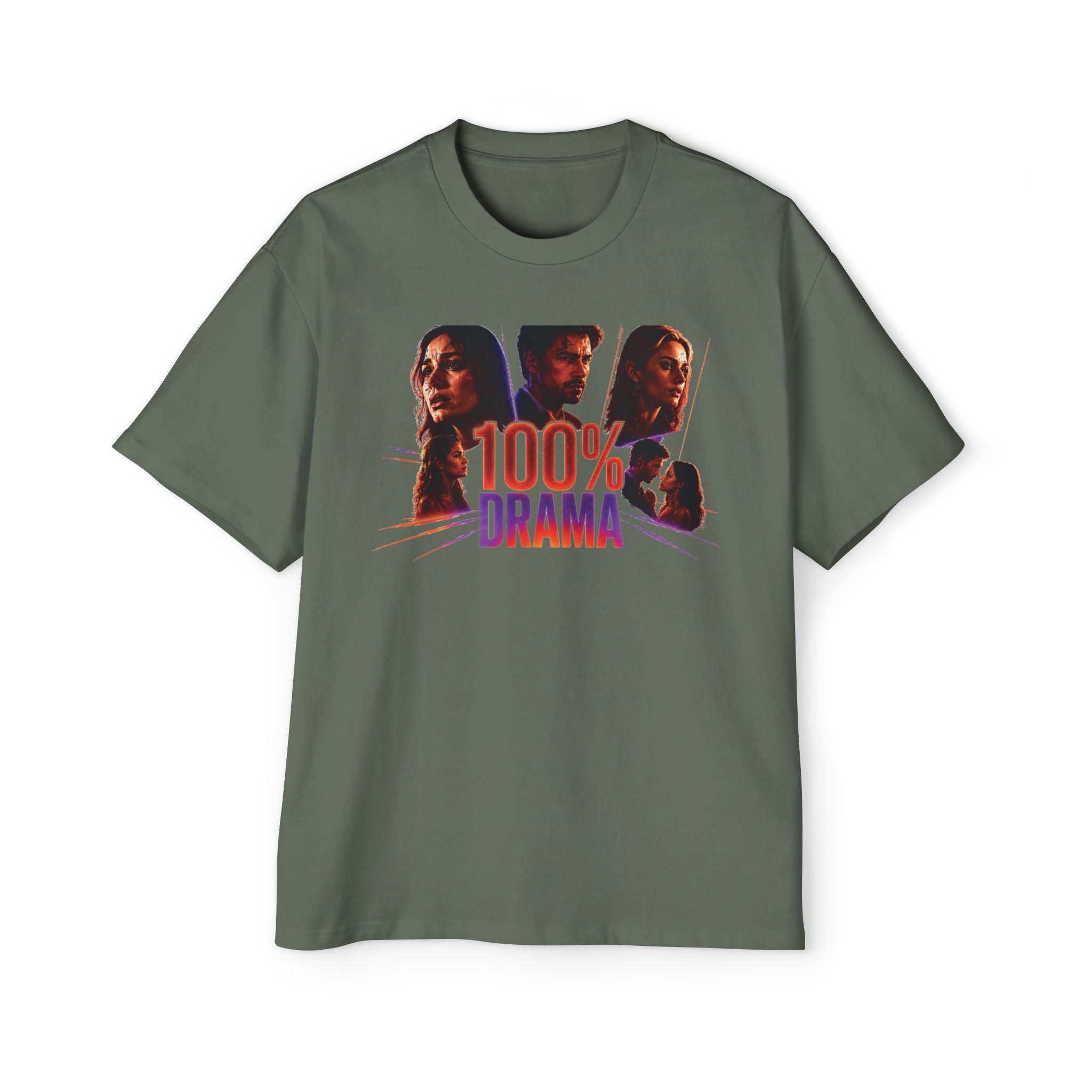 100% Drama Oversized Tee — Graphic Men’s T‑Shirt