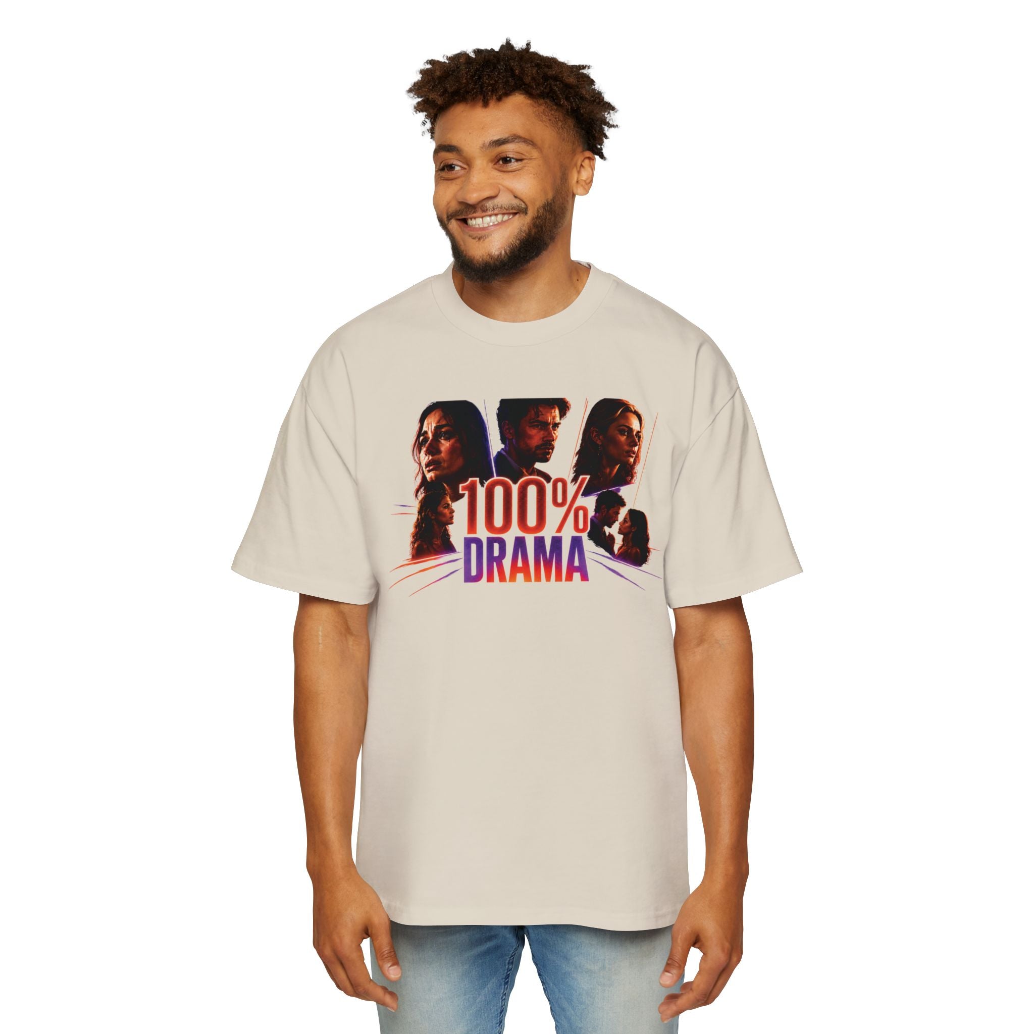 100% Drama Oversized Tee — Graphic Men’s T‑Shirt