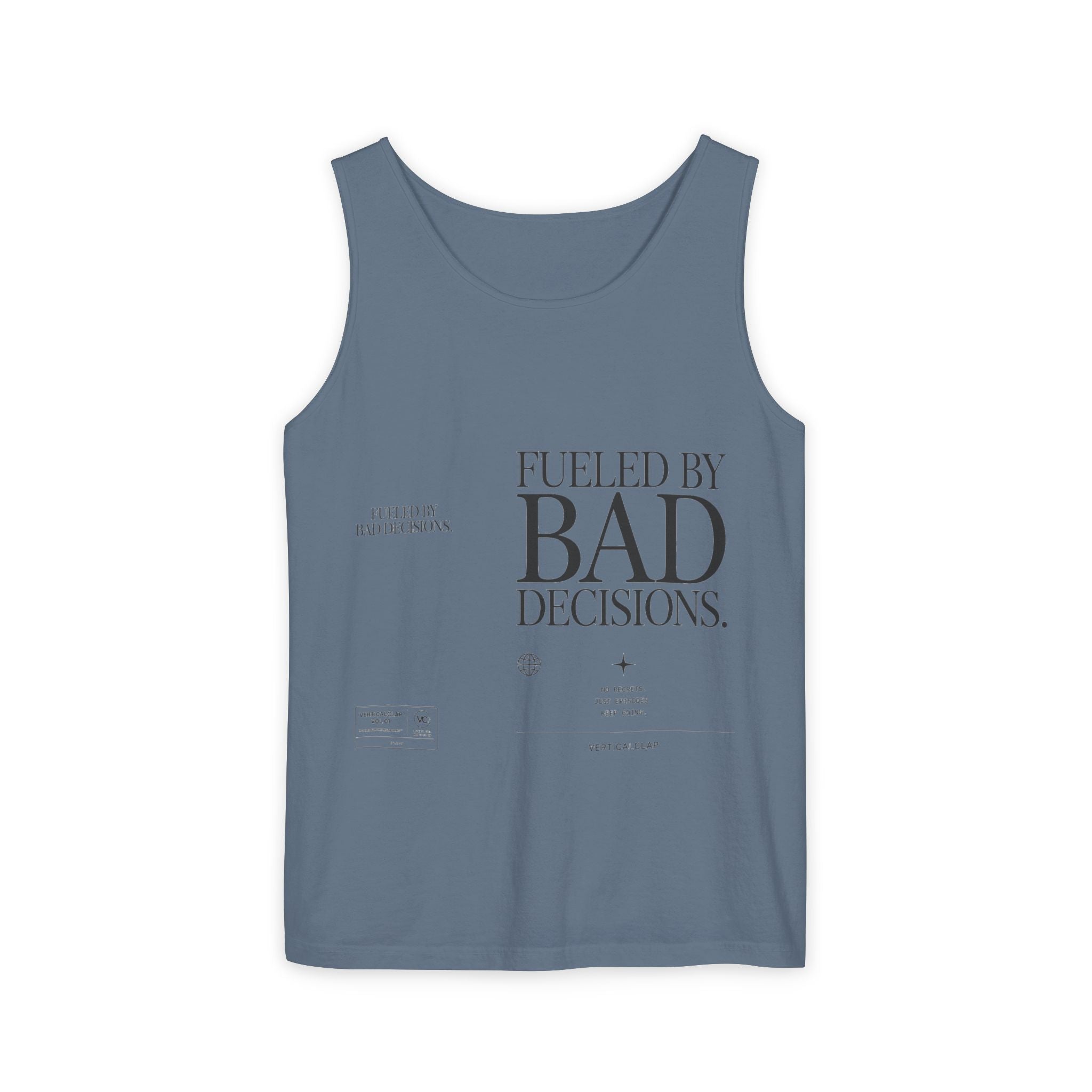 Tank Top — “Fueled by Bad Decisions” Graphic Sleeveless Tee