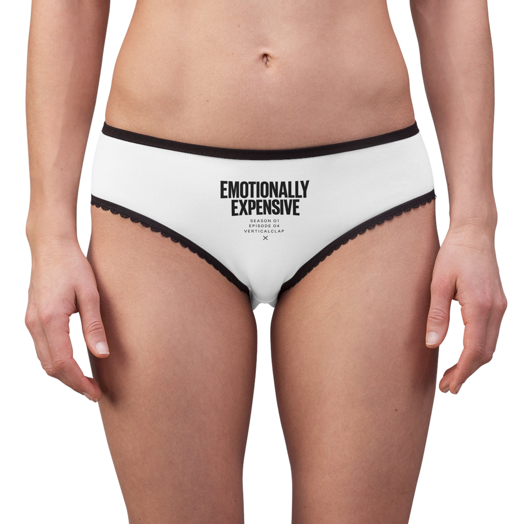Women's Briefs — 'Red Flag Energy / Emotionally Expensive' Printed Lace-Trim Briefs