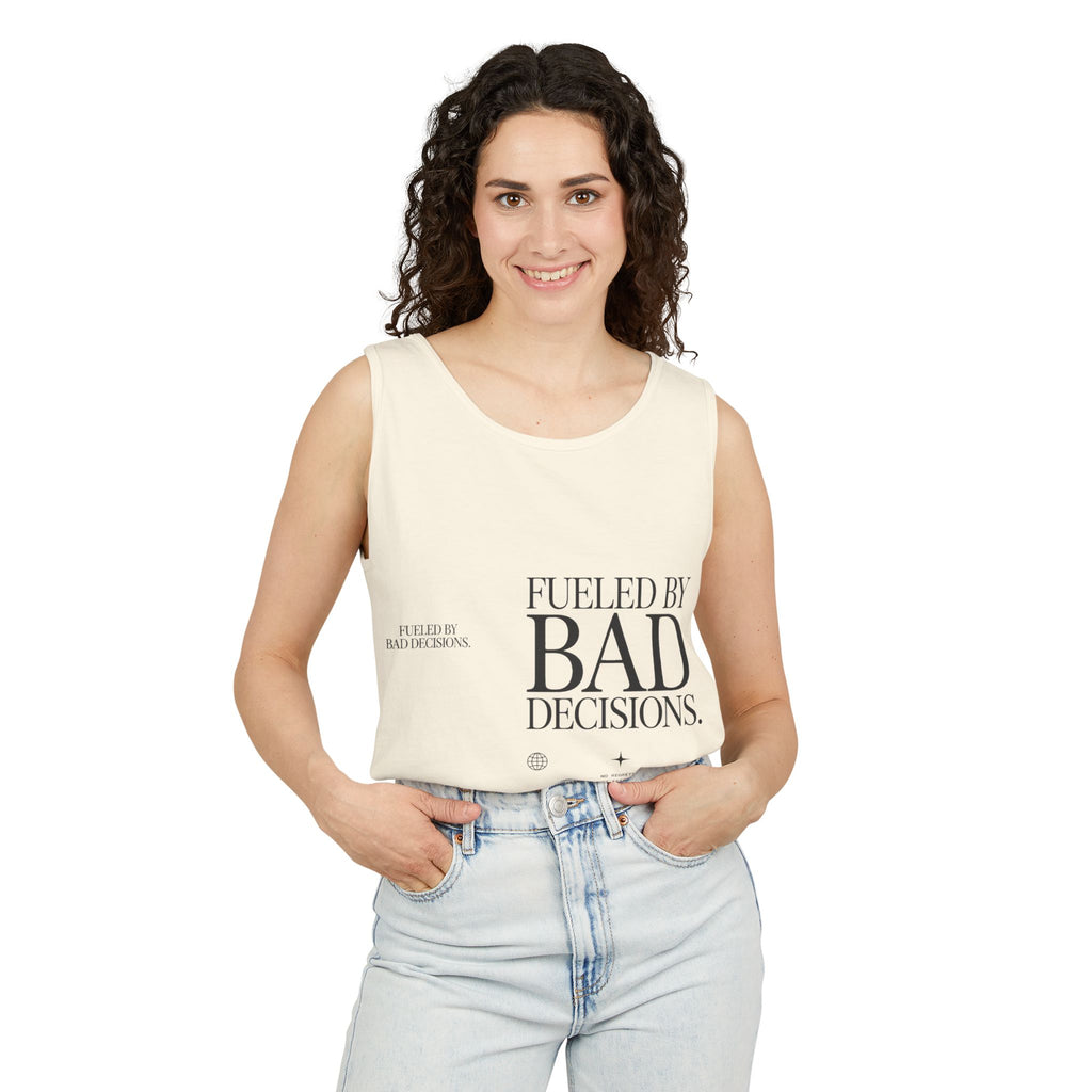 Tank Top — “Fueled by Bad Decisions” Graphic Sleeveless Tee
