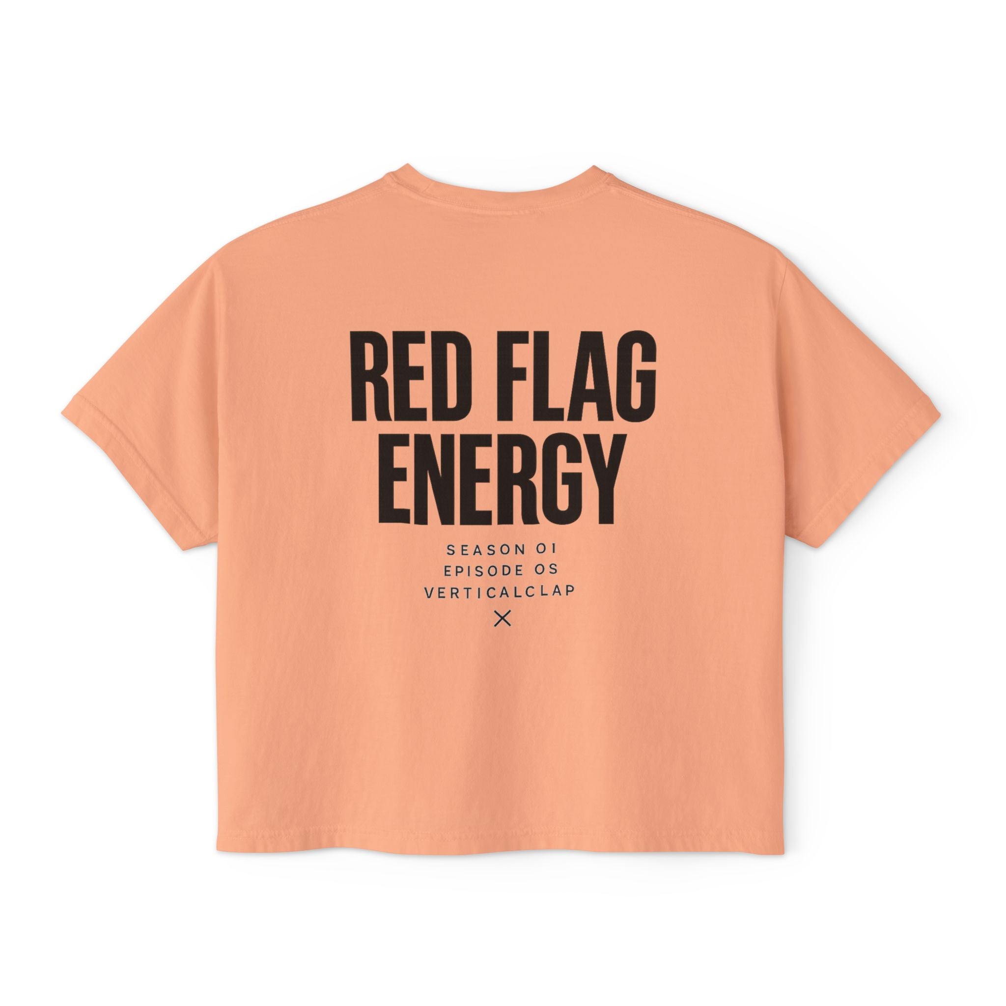 Red Flag Energy Women's Boxy Tee – Bold Graphic Back Print
