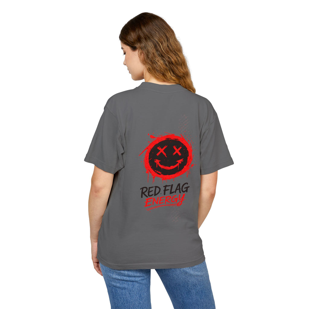 Red Flag Energy Tee — "Expert in Bad Choice and Worst Timing" Graphic T-Shirt