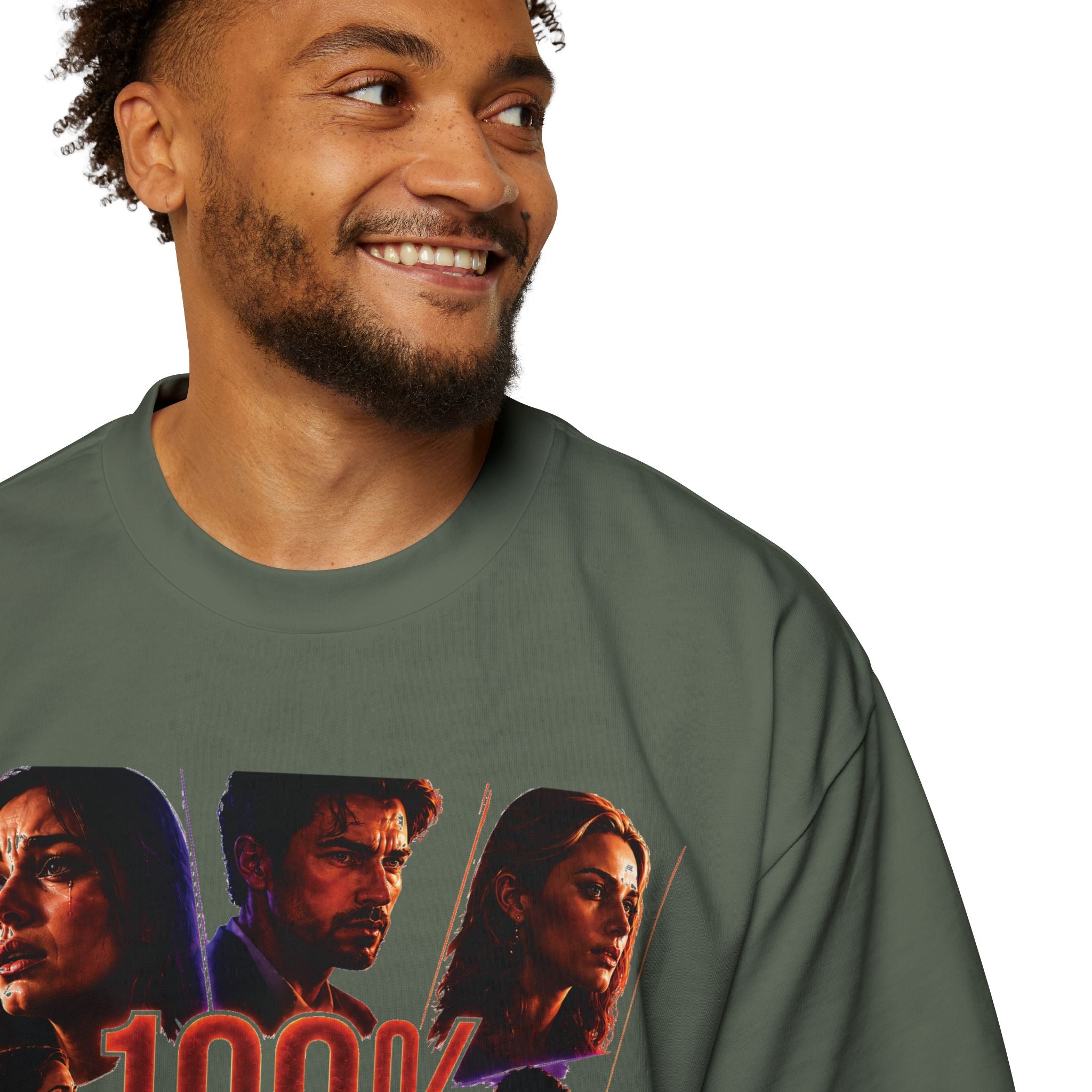 100% Drama Oversized Tee — Graphic Men’s T‑Shirt