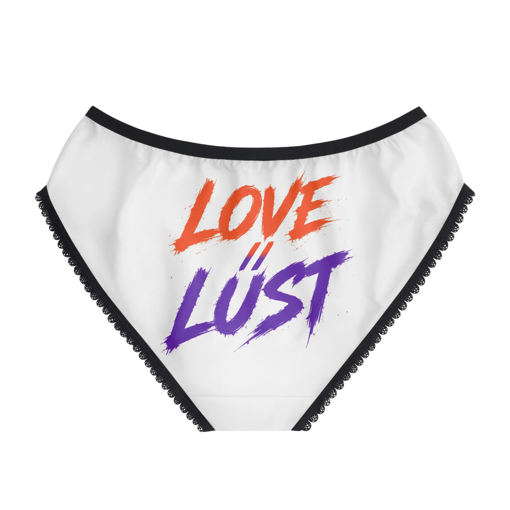 Women's Briefs — "Love Me Like a Bad Idea" Lace-Trimmed Printed Panties