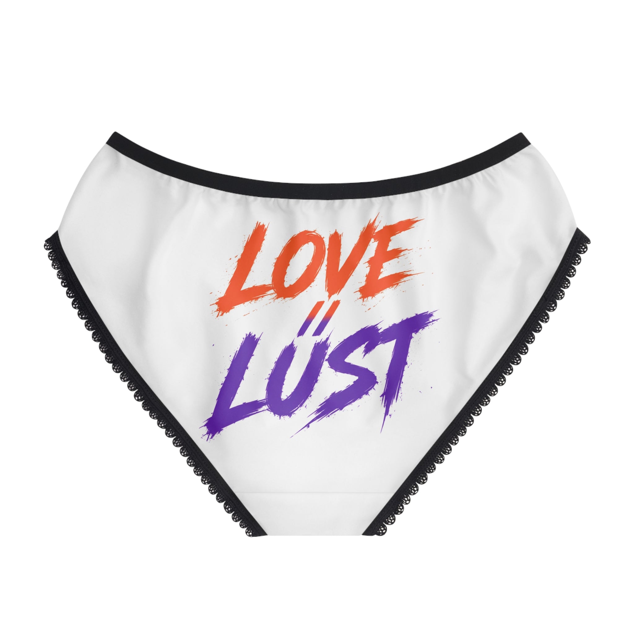 Women's Briefs — "Love Me Like a Bad Idea" Lace-Trimmed Printed Panties