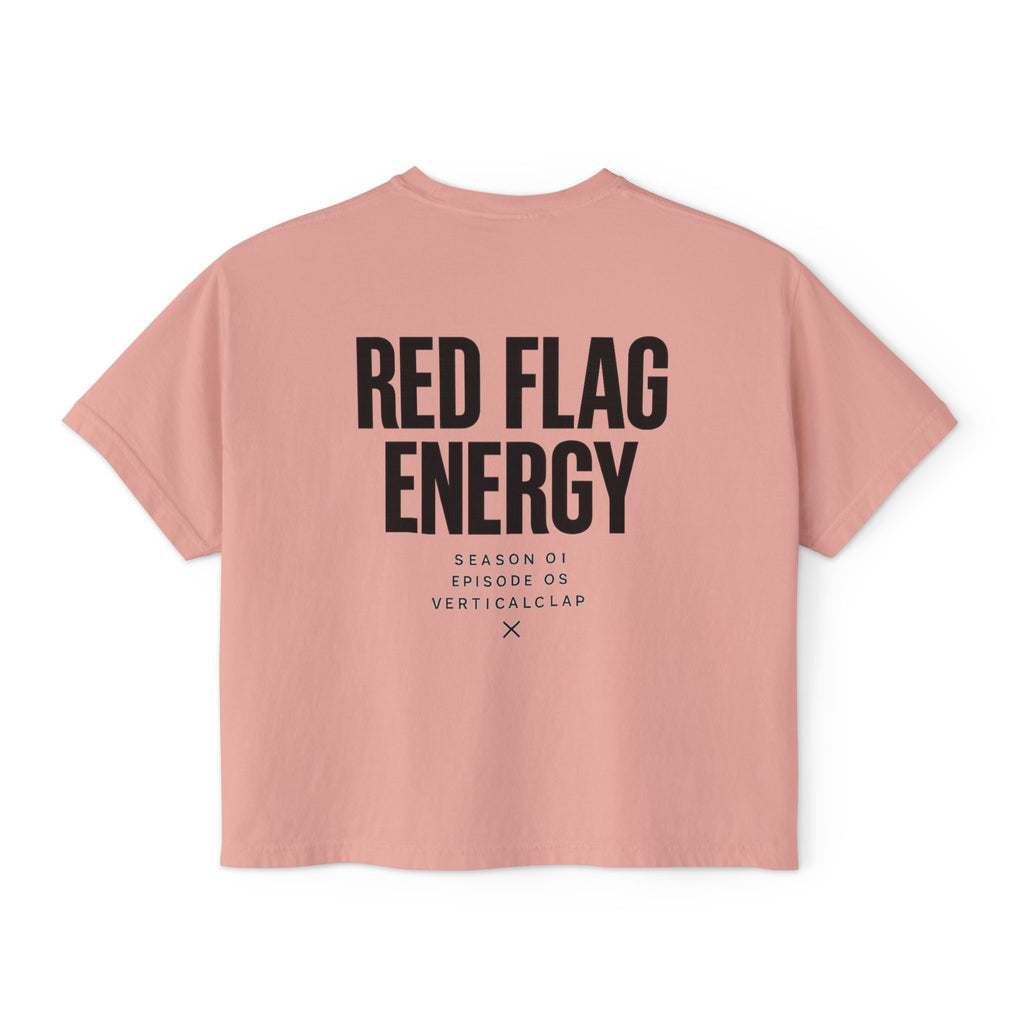 Red Flag Energy Women's Boxy Tee – Bold Graphic Back Print