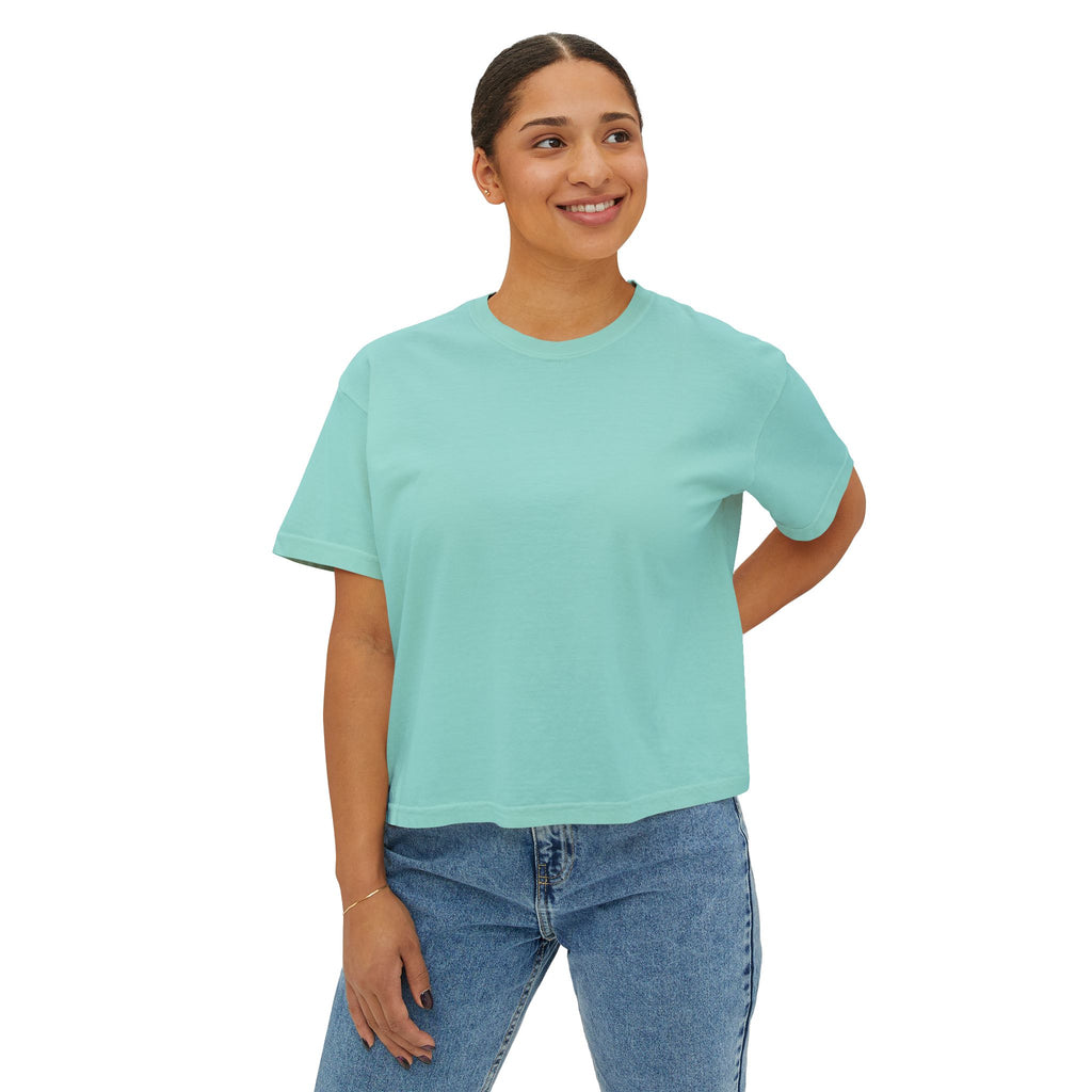 Red Flag Energy Women's Boxy Tee – Bold Graphic Back Print