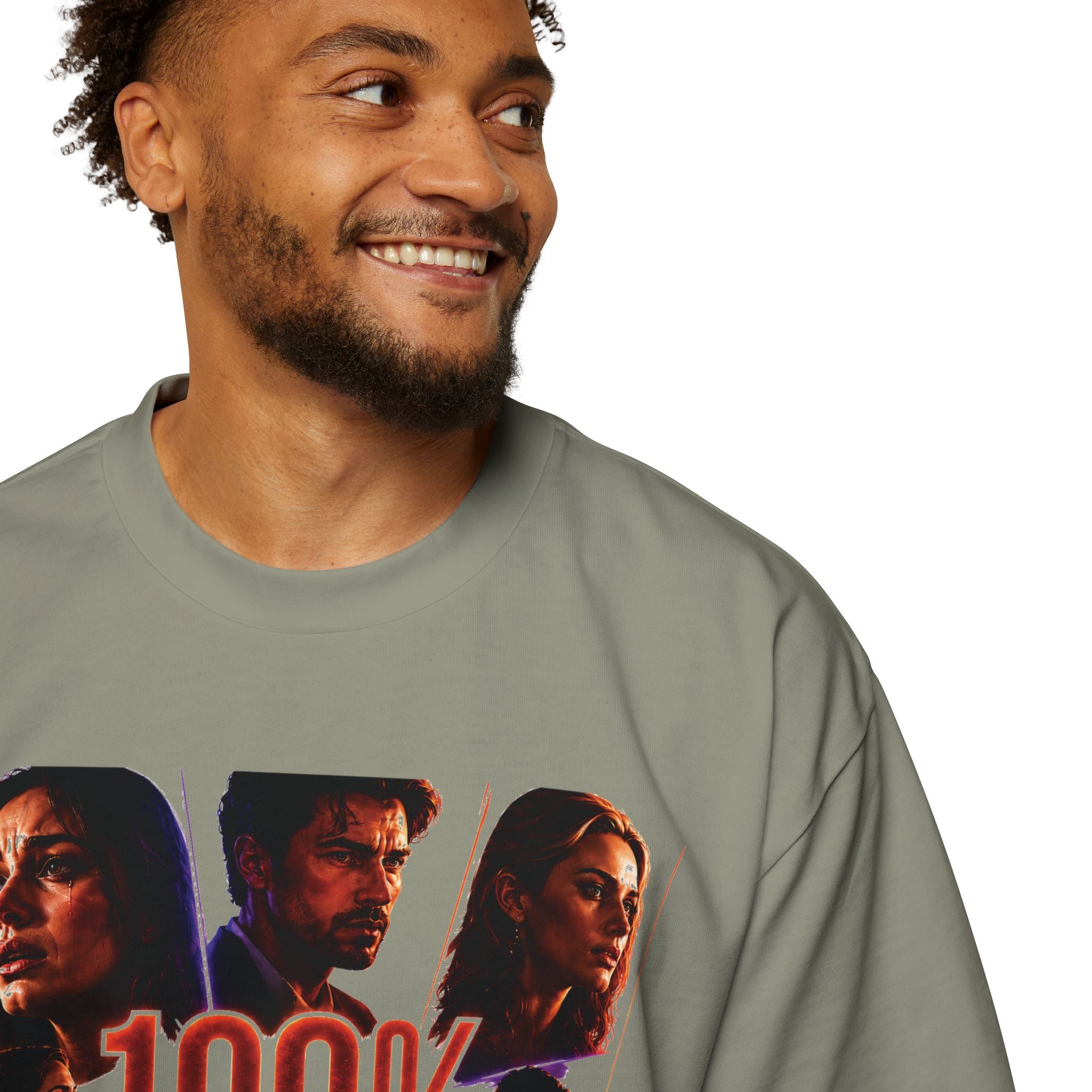 100% Drama Oversized Tee — Graphic Men’s T‑Shirt
