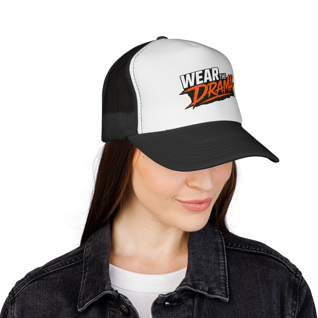 Wear the Drama Trucker Cap — Bold Graphic Mesh Hat for Statement Style