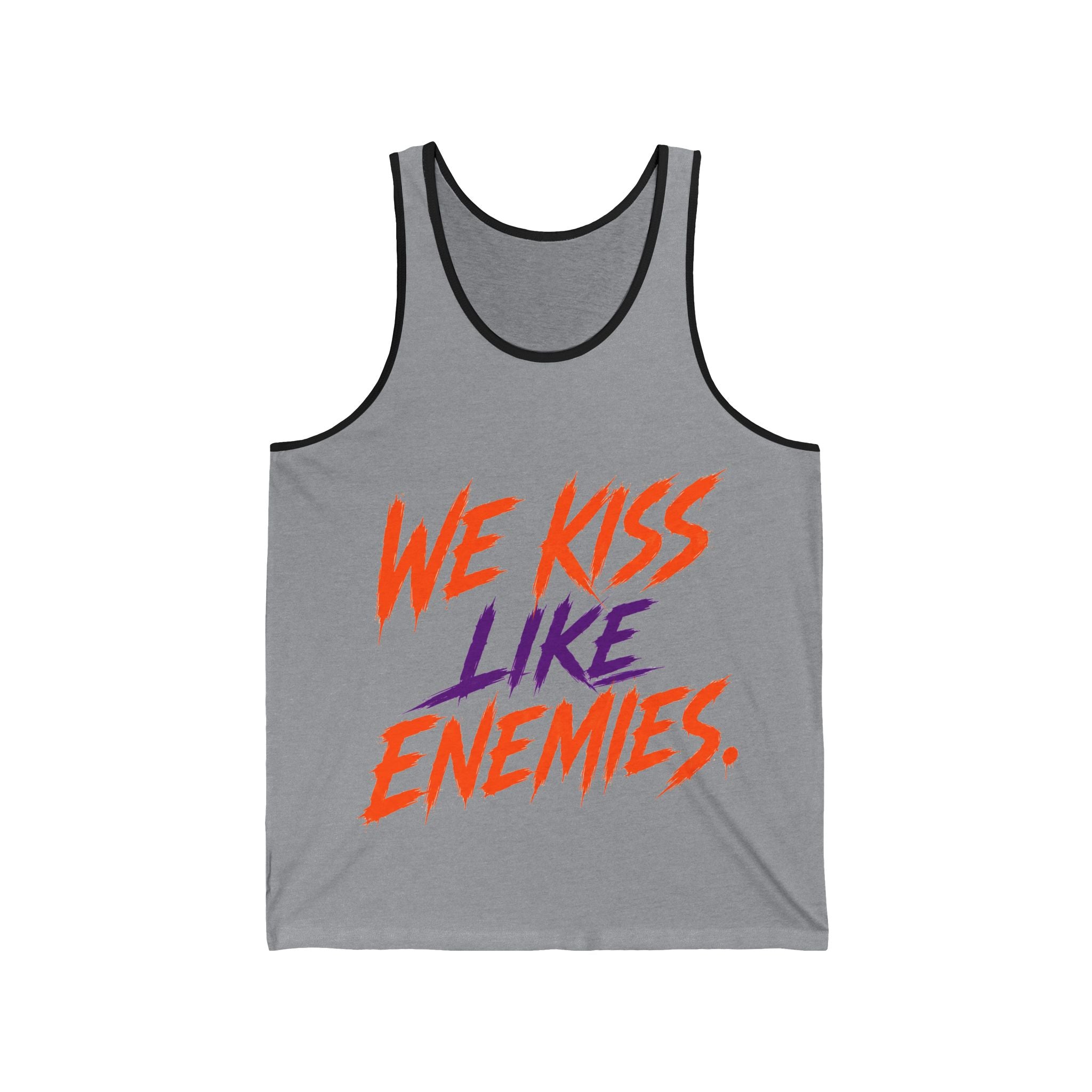 Tank Top — "We Kiss Like Enemies" Graphic Romantic Couple Tank