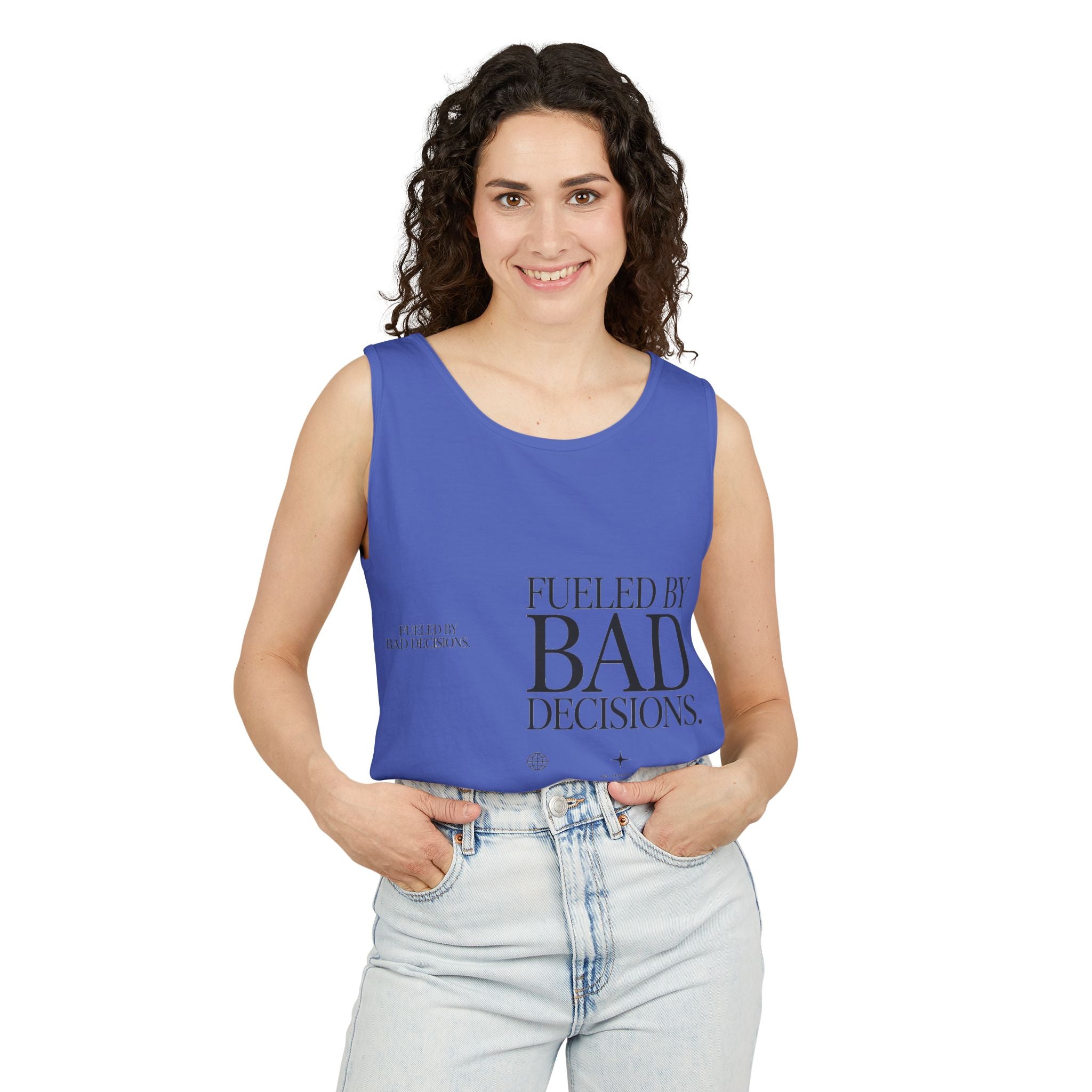 Tank Top — “Fueled by Bad Decisions” Graphic Sleeveless Tee