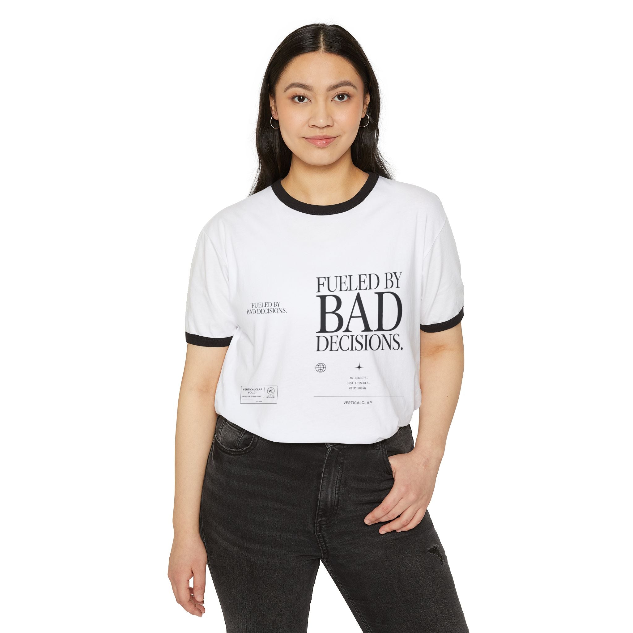Ringer T-Shirt — "Fueled By Bad Decisions" Vintage Graphic Tee