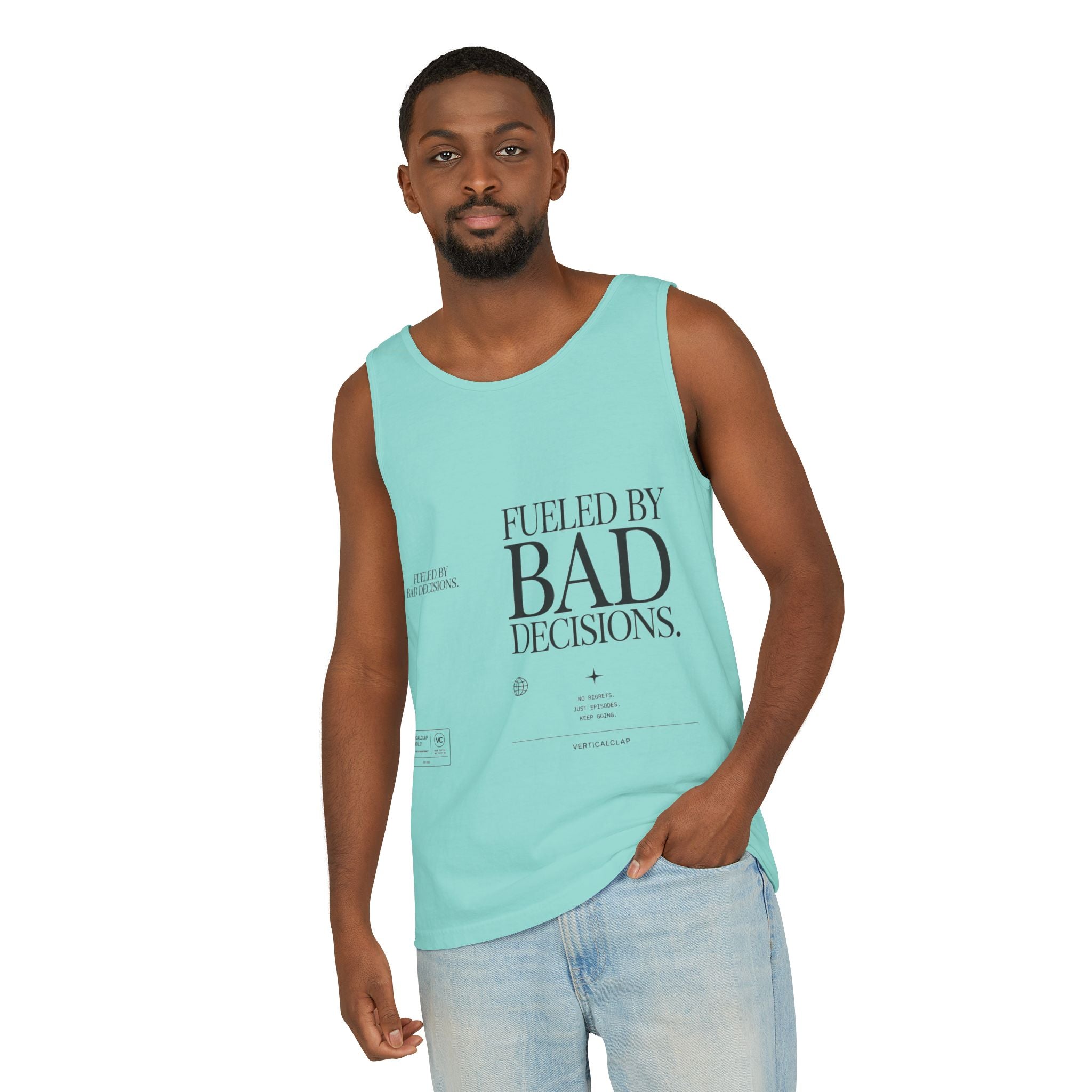 Tank Top — “Fueled by Bad Decisions” Graphic Sleeveless Tee