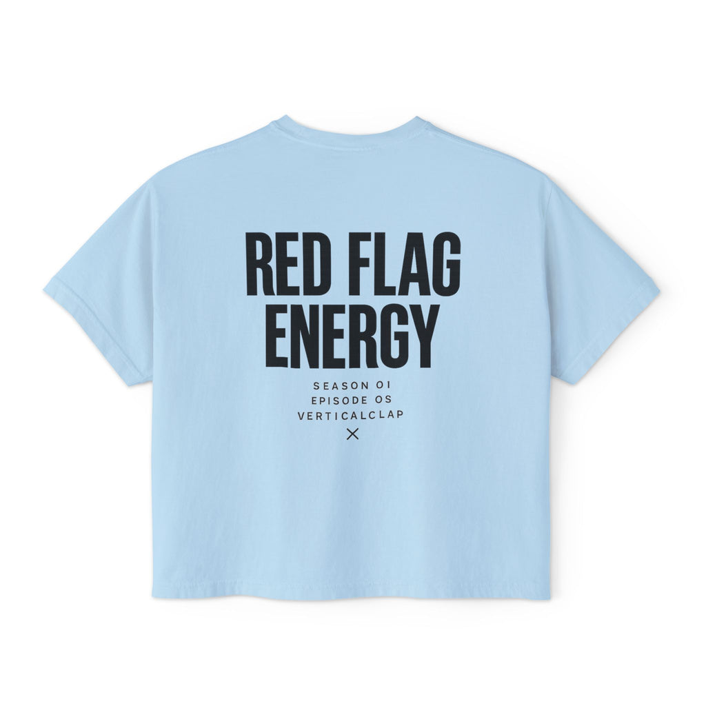 Red Flag Energy Women's Boxy Tee – Bold Graphic Back Print
