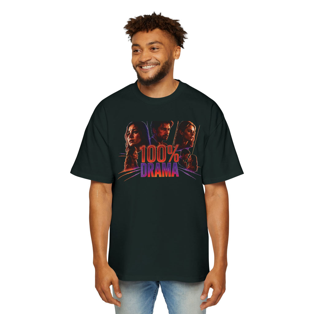100% Drama Oversized Tee — Graphic Men’s T‑Shirt