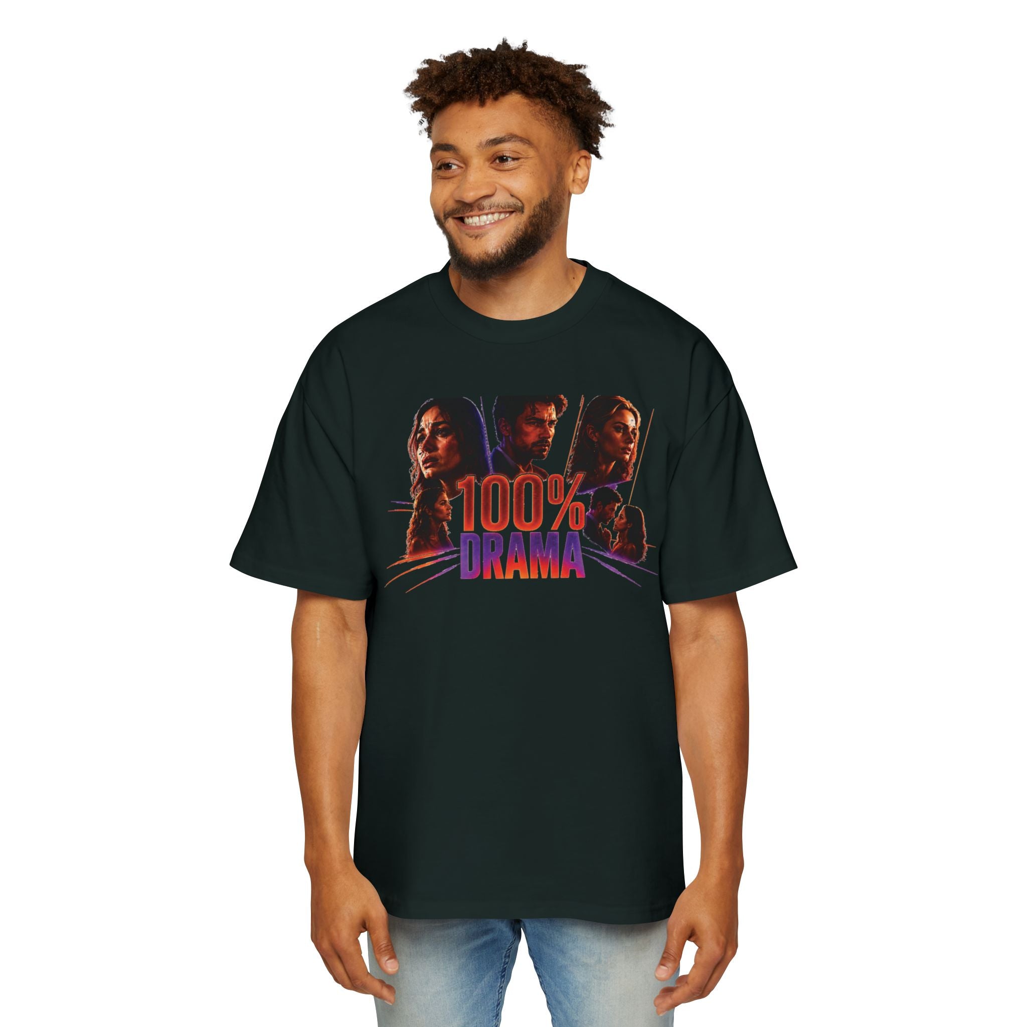 100% Drama Oversized Tee — Graphic Men’s T‑Shirt