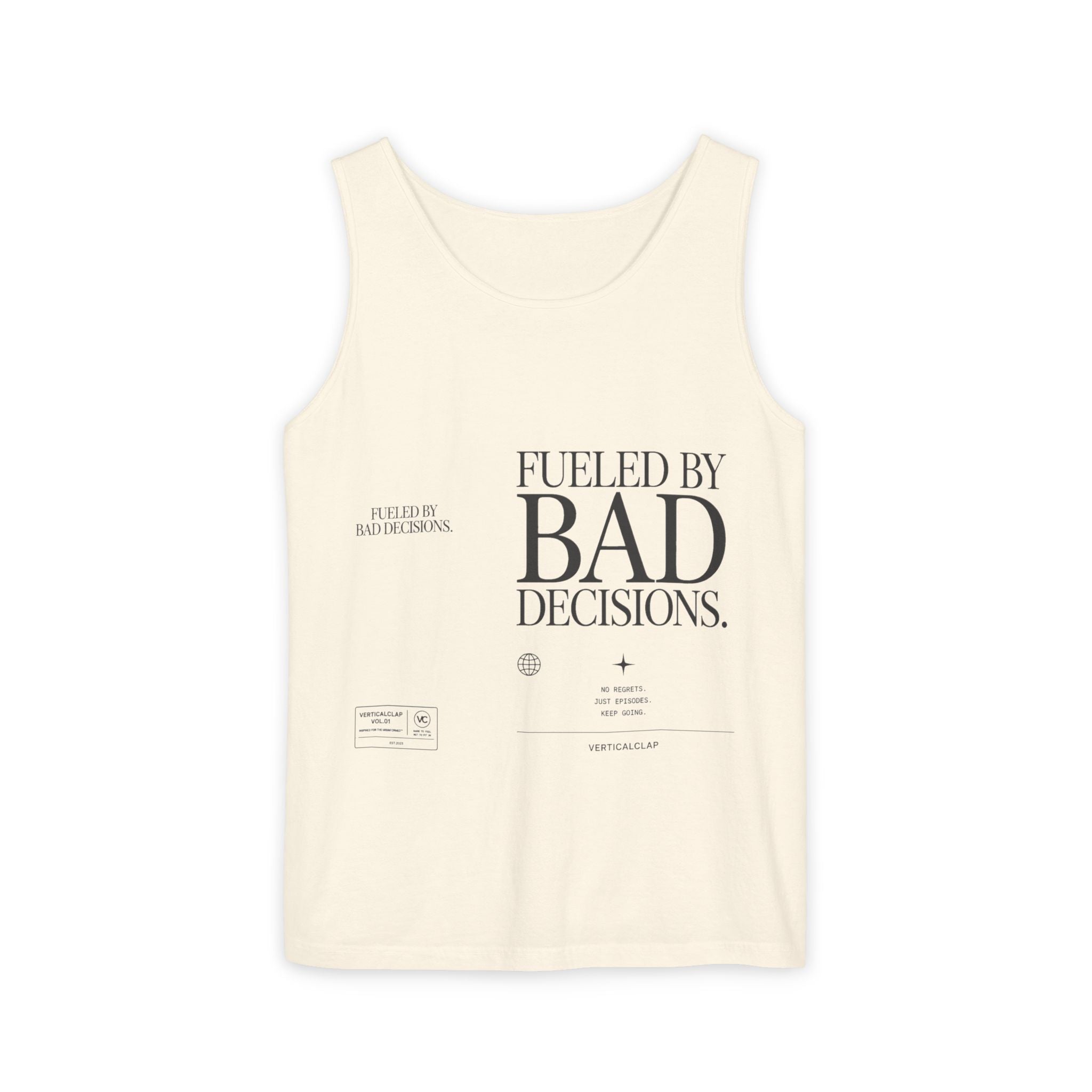 Tank Top — “Fueled by Bad Decisions” Graphic Sleeveless Tee